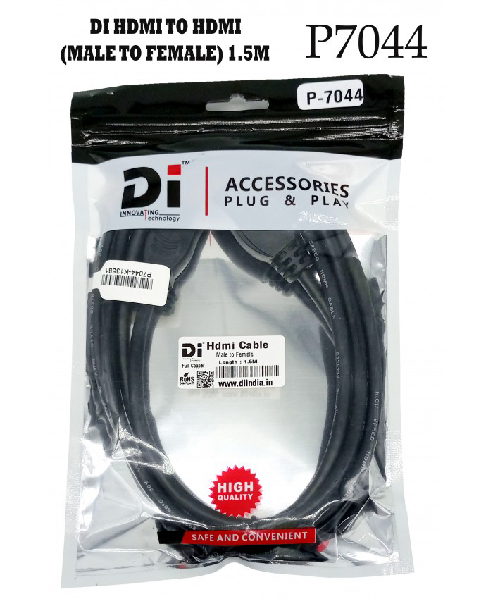 DI HDMI TO HDMI (MALE TO FEMALE) 1.5M